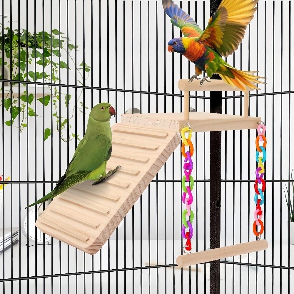 Natural Bird Play Gym Wooden Parrot Rest Platform New Cage Accessories  Cage Decor