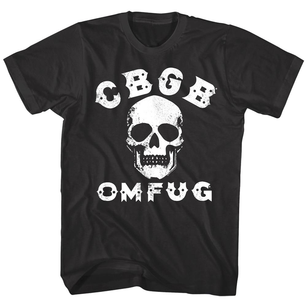 

CBGB OMFUG Винтажная футболка с черепом для мужчин Логотип Панк-рок Музыка Мерч Металл Нью-Йорк Черный S