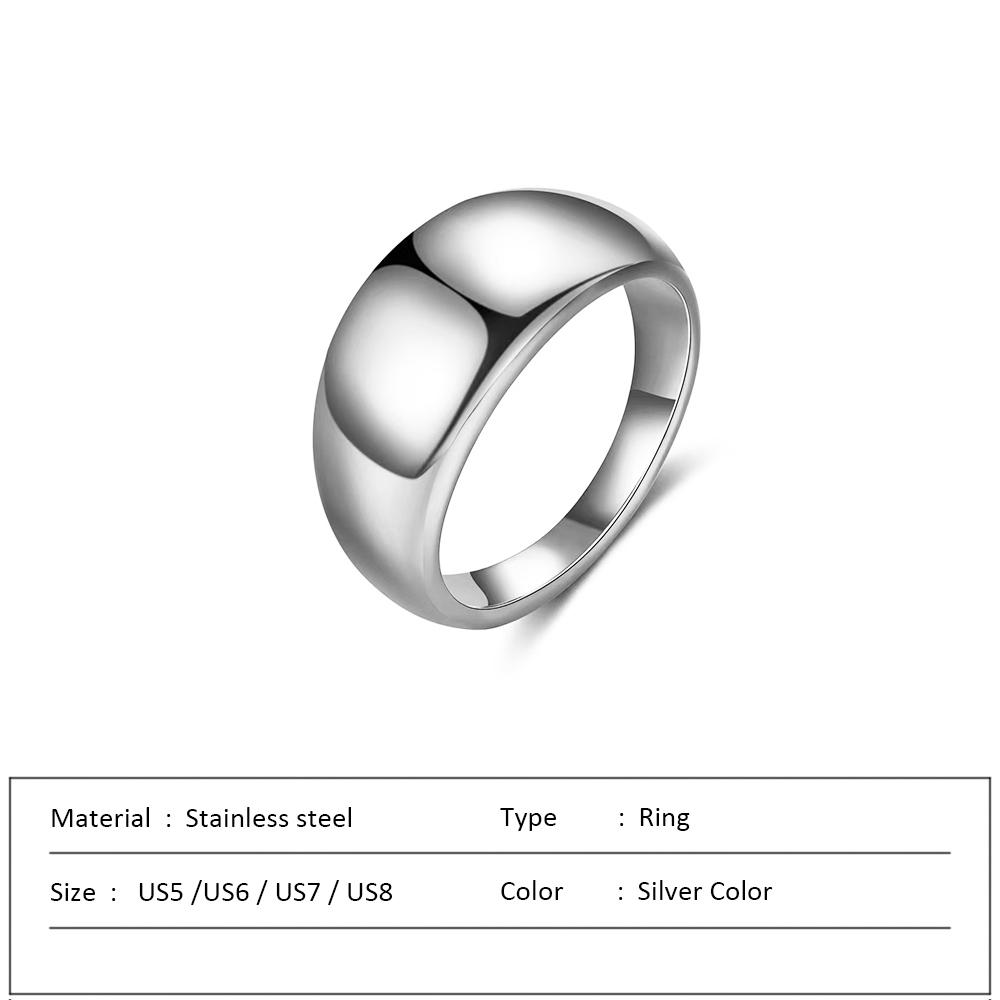 Waterproof Stainless Steel Ring for Women Non-fading Heart Ring Stylish Metal Rings Simple New Jewelry