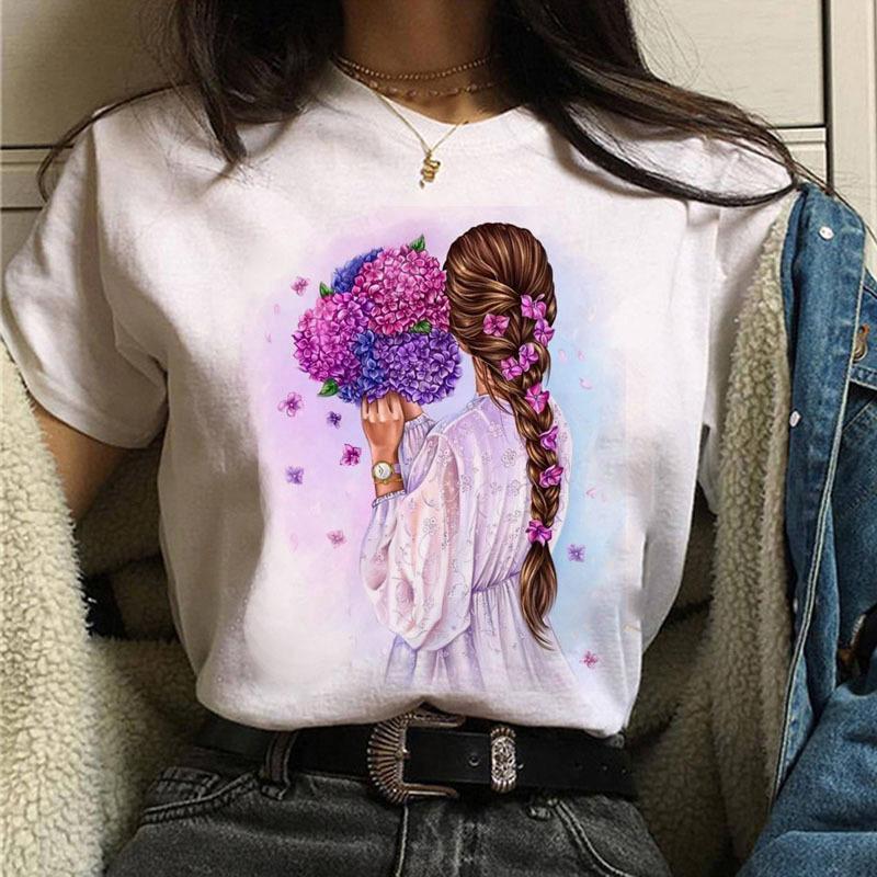 Summer Fashion City Girls Simple T-shirt Trend Women's Fashion White Short-sleeved Women's T-shirt Harajuku