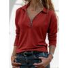 BITCED Women's Fashion Casual Solid Color Print  Long Sleeve V-Neck Blouses & Shirts