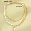 Vintage Gold Color Multiple Styles Imitation Pearl Necklace for Women Boho Trendy Multi-Layer Crystal Pendant Necklaces Jewelry