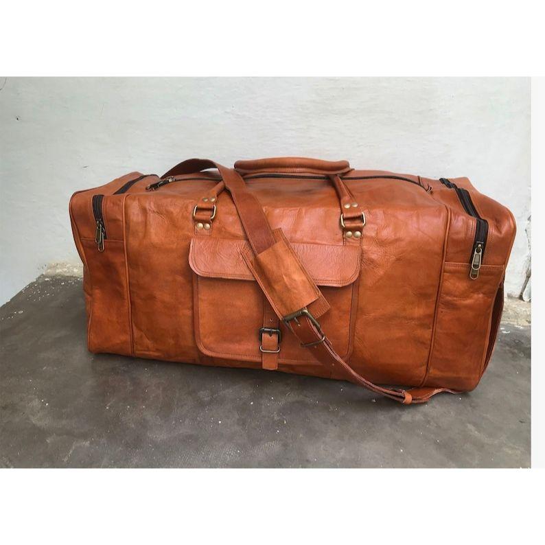 LEATHER DUFFLE BAG, Carryon Bag, Duffle Bag Men, Black Duffle Bag, Unisex Gift Ideas Large Overnight Carry On Luggage Duffle Bag