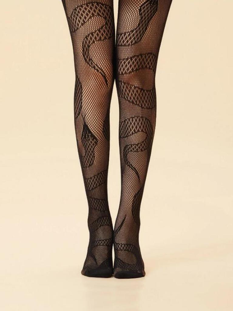 Snake Pattern Fishnet Stockings – Sexy Mesh Pantyhose for Women