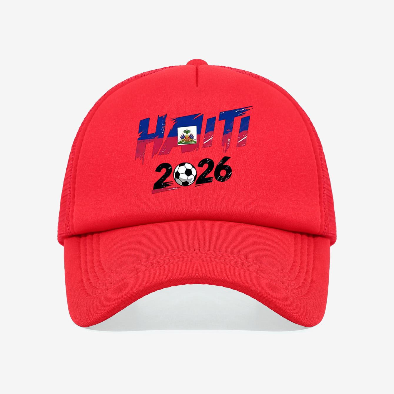 

1 шт. уличный тренд-лидер HAITI 2026 сетчатая кепка, дышащая, регулируемая окружность головы, нишевый стиль без столкновений красный
