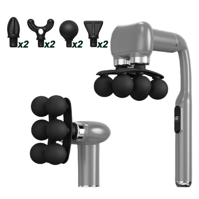 6-Heads Handhel Fascia Gun High Frequency Vibration Body Massage Gun Neck Shoulder Waist Back Handle Massager Fascia Masajeador