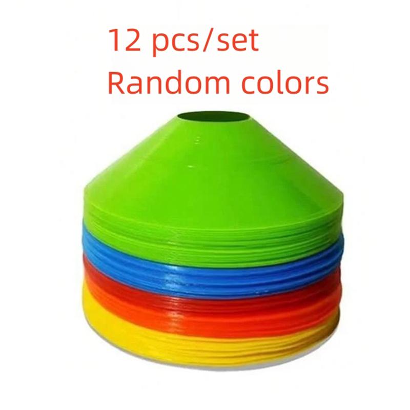 

12Pcs Soccer Disc Cone Set Football Agility Training Saucer Cones Marker Discs Field Markers Sports Training Cones Accessories