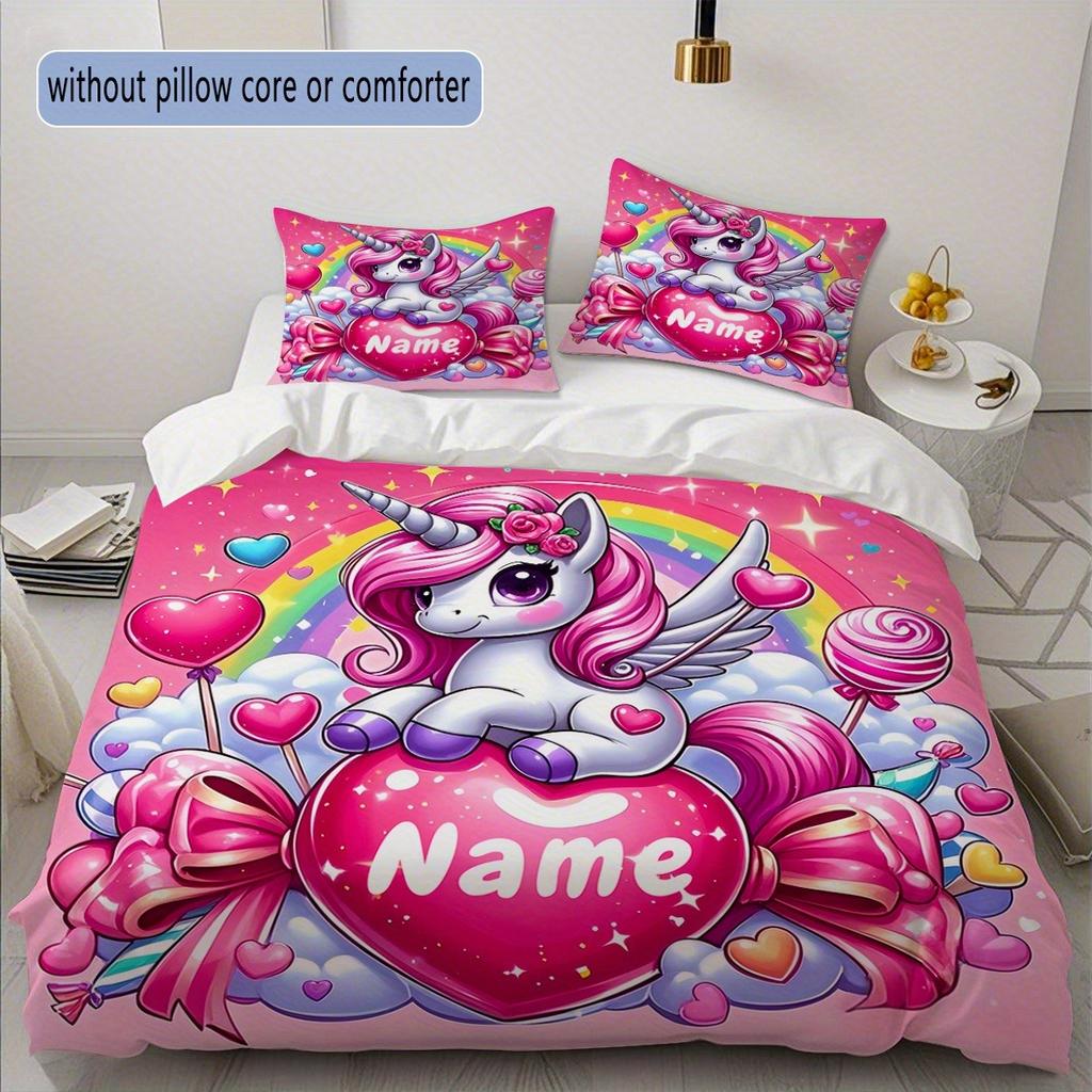 Customization unicorn Duvet Cover Set Bedding Universal, Cute Printed Cartoon Quilt Cover Comforter Sets Home
