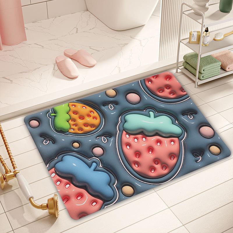 New 3d Three-dimensional Expansion Diatom Mud Quick Drying Soft Mat Bathroom Door Absorbent Non-slip Blanket Multi-purpose