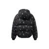 Li Ning Sports Lifestyle Series All Over Print Loose Fit Hooded Down Jacket Women Outerwear Black AYMR050-2
