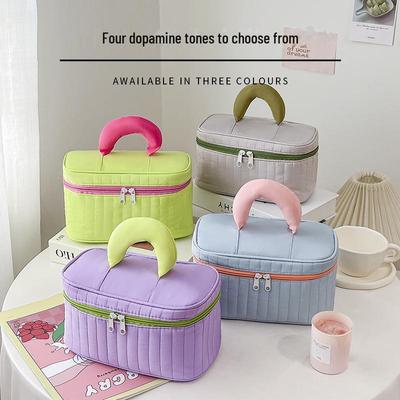 High-End Contrast Color Cosmetic Bag - Large Capacity, Portable Toiletry Bag for Business Trips and Travel, 2024 Edition