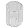 Cosmetic Brush Holder Transparent Glass Round Decorative Desktop Pen Storage Organizer BoxSilver
