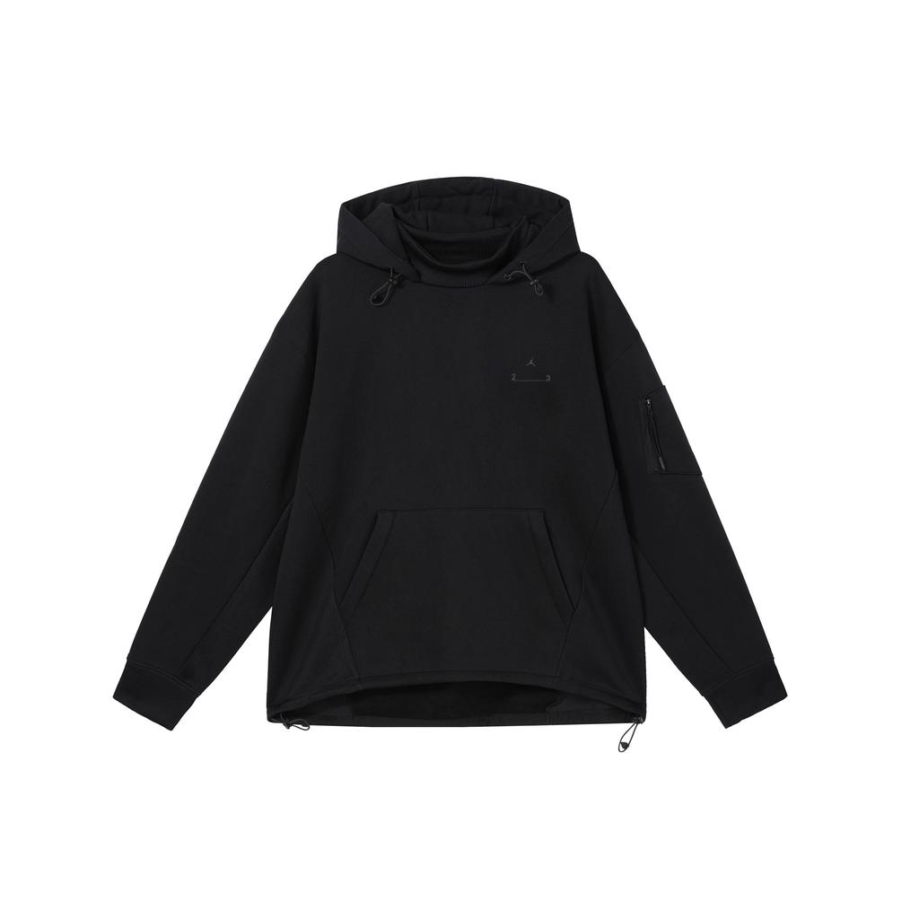 Jordan Engineered Solid Color Letter Print Hooded Fleece Sweatshirt Men sweatshirt Black DV7682-010