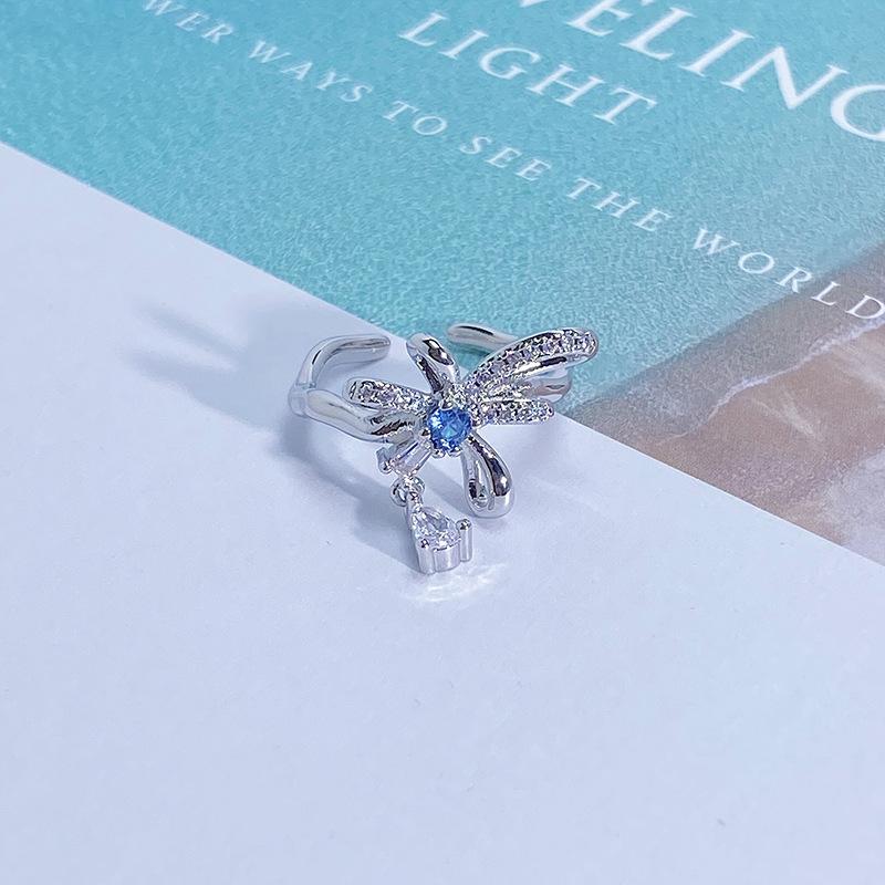 Light Luxury Full Diamond Inlaid Zircon Super Flash High-End Open Ring Niche Exquisite Elegant Personalized Ring