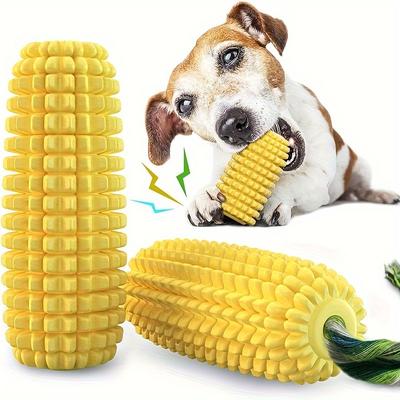 Tough Durable Squeaky Interactive Dog Toys, Puppy Teeth Chew Corn Stick Toy for Small Large Breed