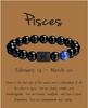 Twelve Constellations Obsidian Tiger's Eye Beaded Bracelet with Elastic Cord