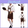 Stilingi vyriški Oktoberfest drabužiai Cosplay kostiumas su vienspalviais marškiniais ir petnešomis