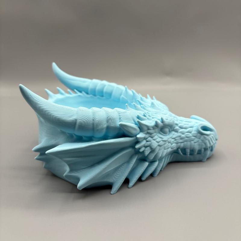 3D Printed Dragon Head Tray Creative Desk Bowl Organizer for Keys Coins Watches Jewelry Fantasy Home Office Decoration Ornament