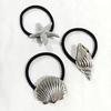 3Pcs Women Hair Ties Elastic Hair Bands with Metal Conch Shell Starfish Decoration Soft
