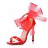 11 Cm Thin Heel Open Toe Sandals Large Size High Heel Sandals White Flower Wedding Shoes Bridesmaid Dress Shoes