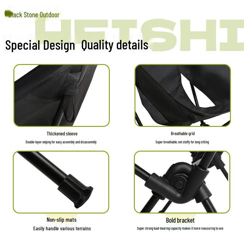 Custom Logo Outdoor Folding Moon Chair - Portable Camping Chair
