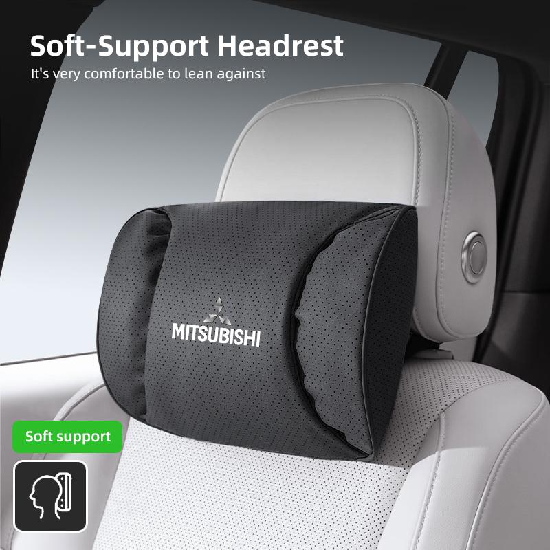 nlvc3 Keychain Leather Car Seat Headrest High-quality Comfort Waist Rest Neck Pillow For Mitsubishi Eclipse Lancer Outlander I200Space