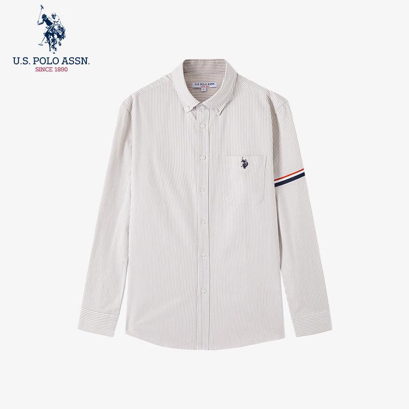 U.S. POLO ASSN. Men's Striped Cotton Blend Long Sleeve Shirt
