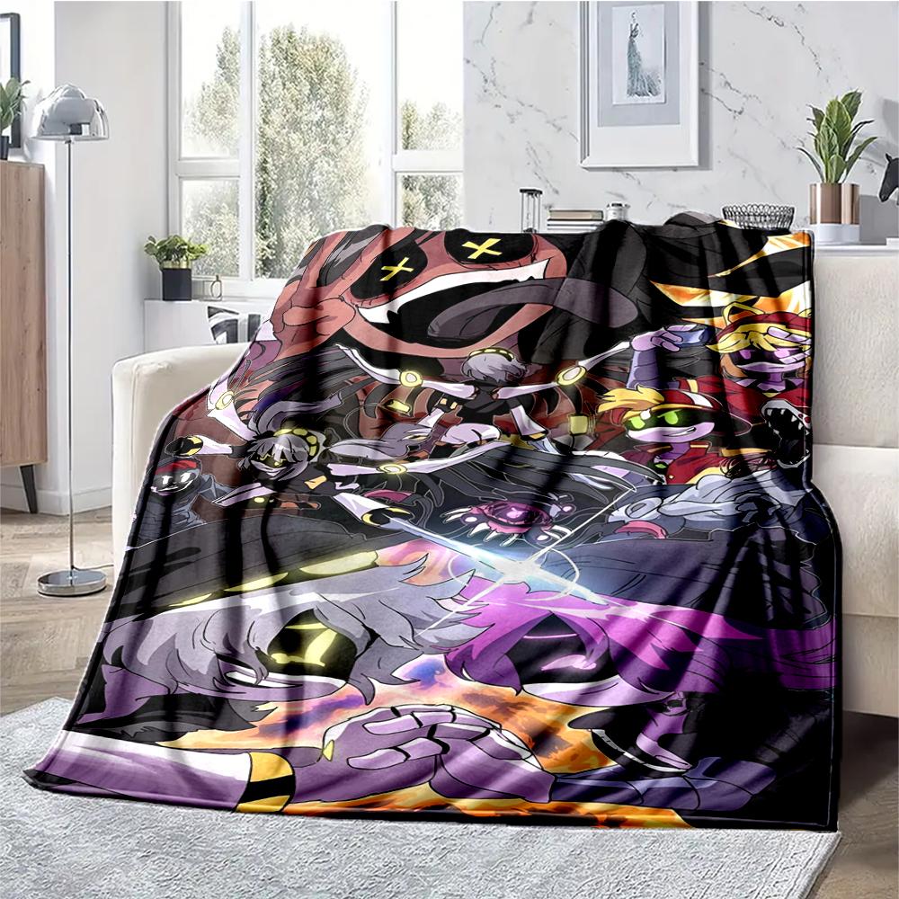 Murder Drones Theme Printed Blanket - Perfect for Couch, Bed, Travel & Outdoor Use | Machine Washable, Cozy & Durable.