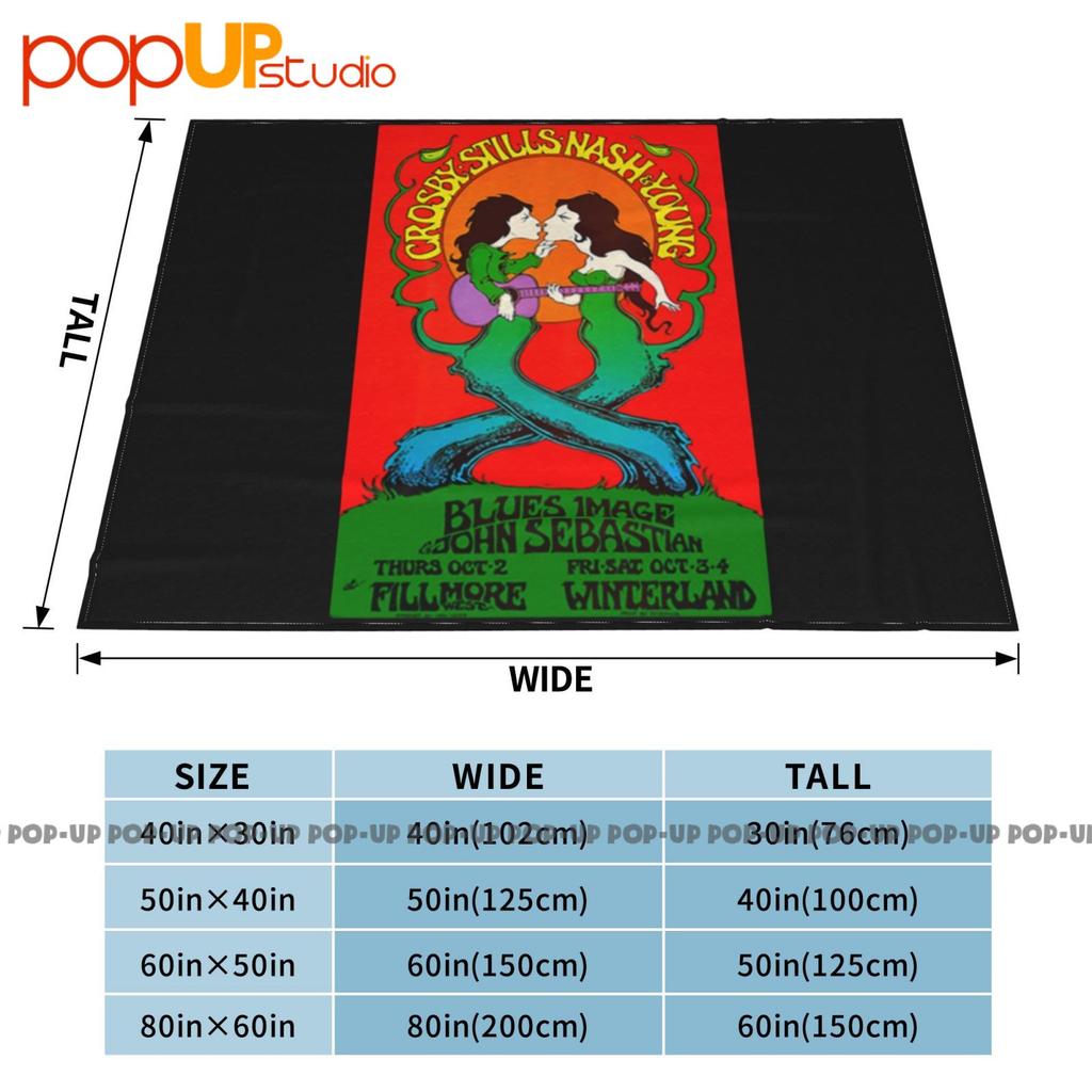 Crosby Stills Nash And Young Gig Poster Ultra-Soft Blanket Quilt Winter Sofa Cover Bed Covers