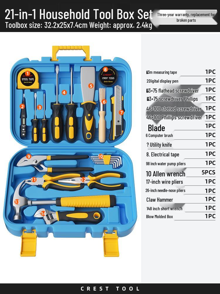 Complete Household Tool Set: Wrenches, Screwdrivers, Pliers, and More