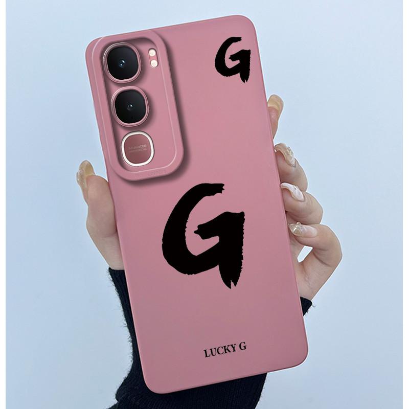 For Vivo Y21d Case Cover Lucky Initial Letter Silicone Soft Matte Phone Bumper for Vivo Y21d Y 21d VivoY21d 4G 5G 2025 Casing