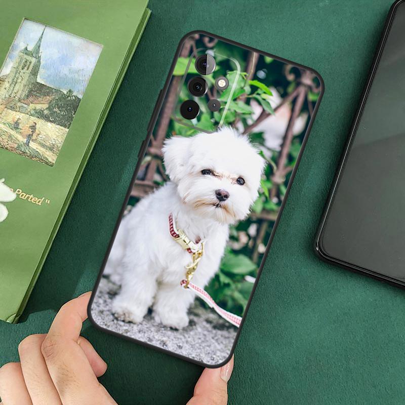 Maltese Dog Puppies Soft Cover For Samsung Galaxy A54 A53 A73 A13 A71 A51 A14 A52 A32 A12 A22 A52S Back Case