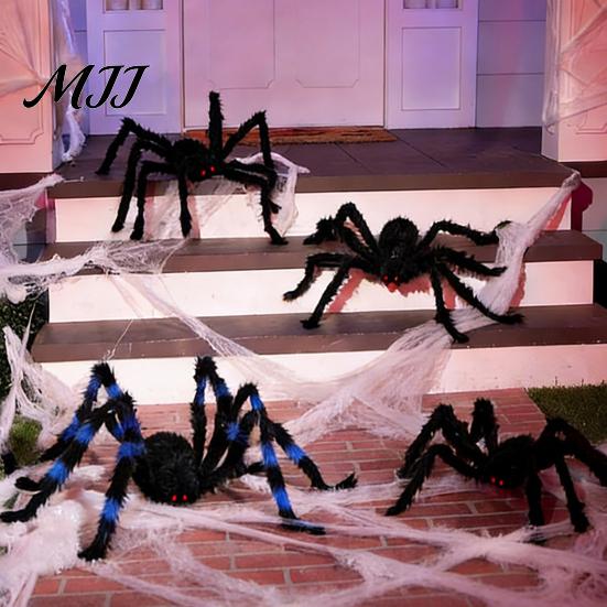 Flexible Leg Giant Spider Large Halloween Decoration, Soft Hairy Scary Prop, Furry Party Decoration Spiders for Outdoor Indoor, Yard, Home,