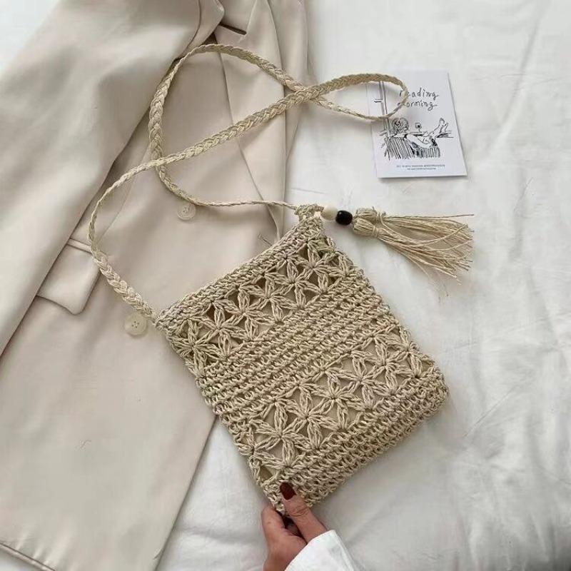 

Fashion retro style straw woven women s bags summer woven shoulder bags versatile travel vacation beach messenger bag store