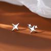 Fashion Ear Stud 925 Stamp Silver Asymmetry Earrings New Star Earrings  Women