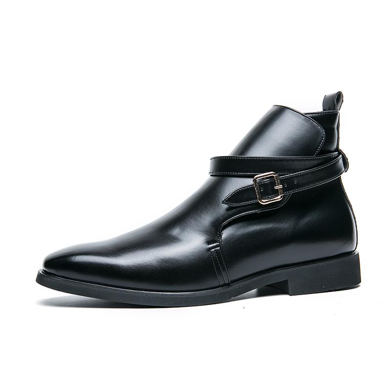 

Модные мужские однотонные кожаные туфли Модные дизайнерские стили для отдыха, прогулок, деловых вечеринок, официальных высоких кожаных туфель 48 чёрный