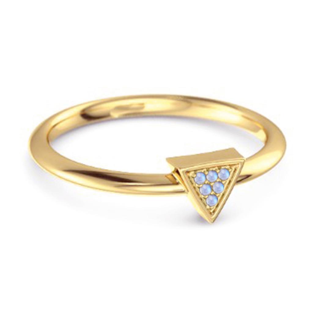 Moonstone Minimalist Geometric Ring - 925 Sterling Silver Gold Vermeil