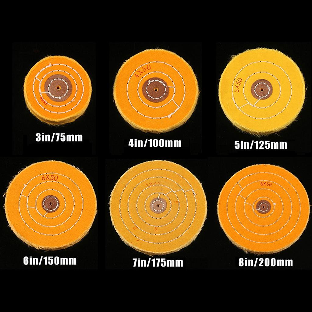 4mm Hole Dia 3-8inch Cotton Lint Cloth Polishing Wheel for Gold Silver Jewelry