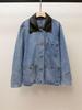 S Family Autumn French Casual Leather Lapel Patchwork Denim Jacket for Women
