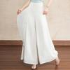 Women's Linen Blend Overlay Wide Leg Pants – High Waist Flowy Palazzo Trousers (Size 27-33)