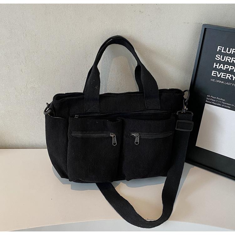 

Художественная одноплечевая сумка кроссбоди большой вместимости в минималистичном стиле, многокарманная сумка чёрный