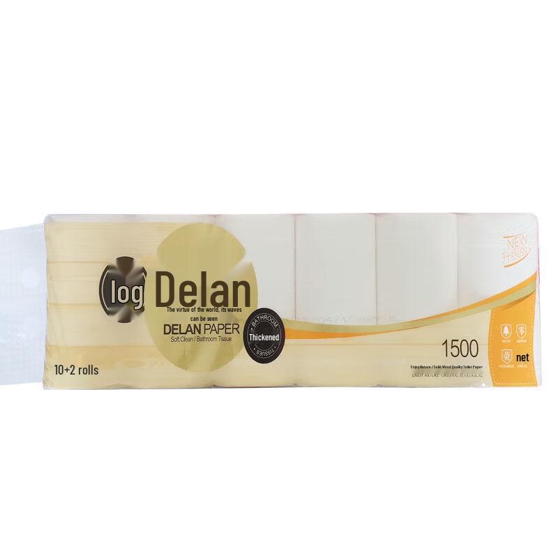 Delan DL-0385 Coreless 6-Ply Toilet Paper, 12 Rolls