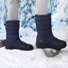 Podzimní Zimní Péřové Boty pro Ženy Vodotěsné Teplé Platforma Silná Podrážka Módní Středního věku Studenti Středně vysoké Krátké Bavlněné Boty