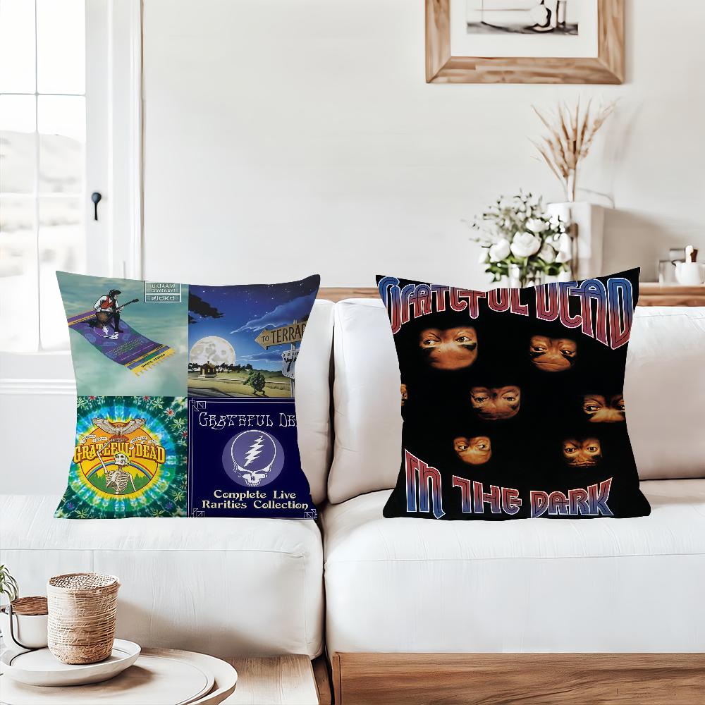 Hot Rock Band G-Grateful D-Dead  Pillow Case Office Cushions Suitable For Sofa Car Bedroom Decorative Cushion Cover