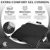 Gel Seat Cushion, for Long Sitting -Double Thick Gel Seat Cushion Breathable Honeycomb Chair Cushion with Non-Slip Cover for Office Chair Car,