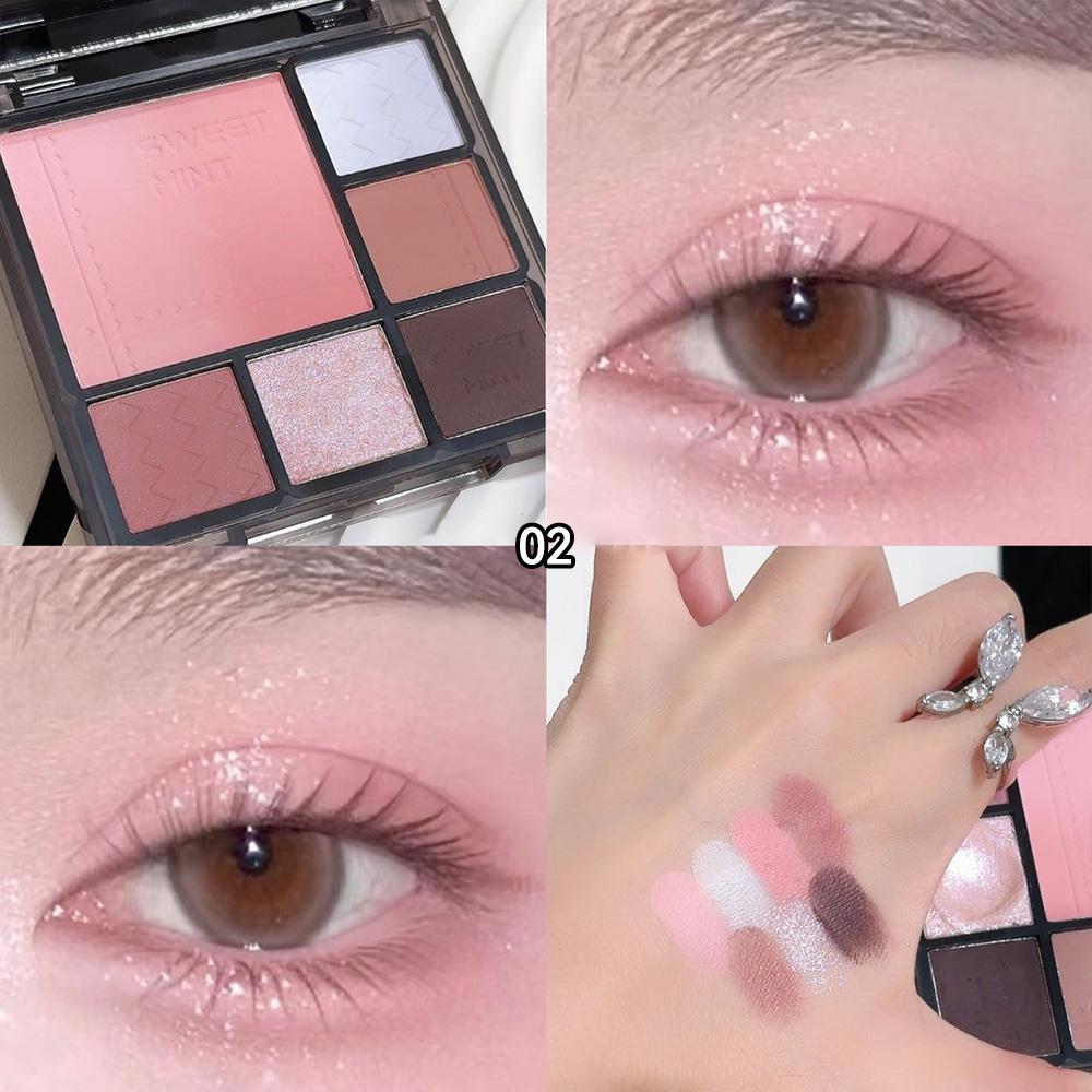 Gradient eyeshadow palette, atmosphere, eyeshadow, high-gloss, repairing blush, all-in-one multi-function integrated palette