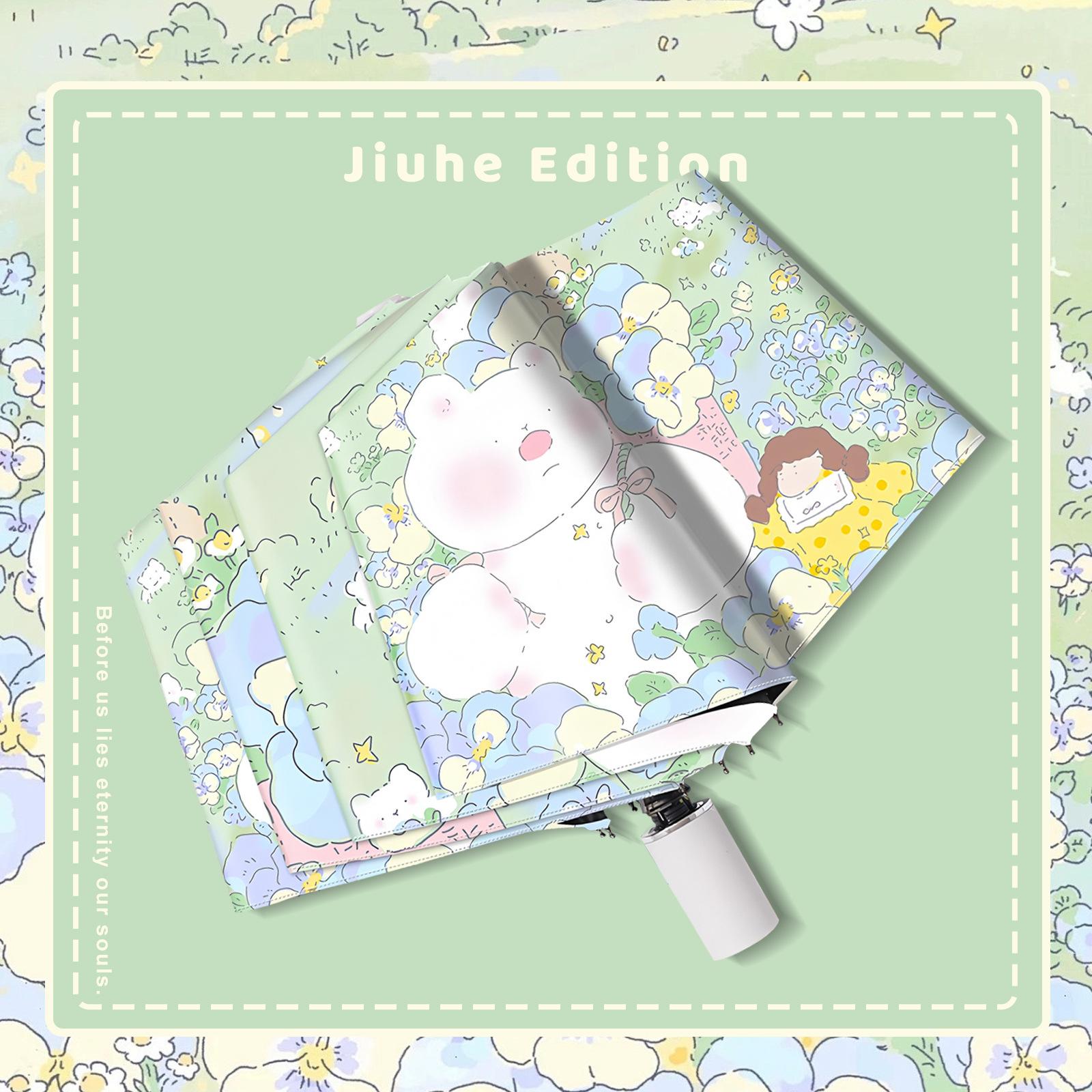 

Детский зонт Большой двойной складной зонт Погода и дождь Женский зонтик Солнцезащитный УФ-защита Солнечный зонт