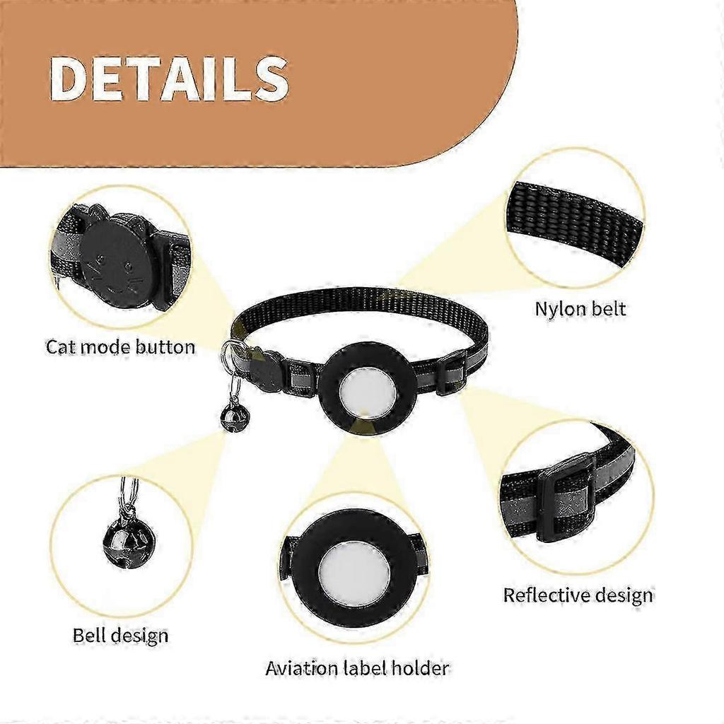 Airtag Cat Collar Airtag Pet Collar With Bell Airtag Reflective Collar