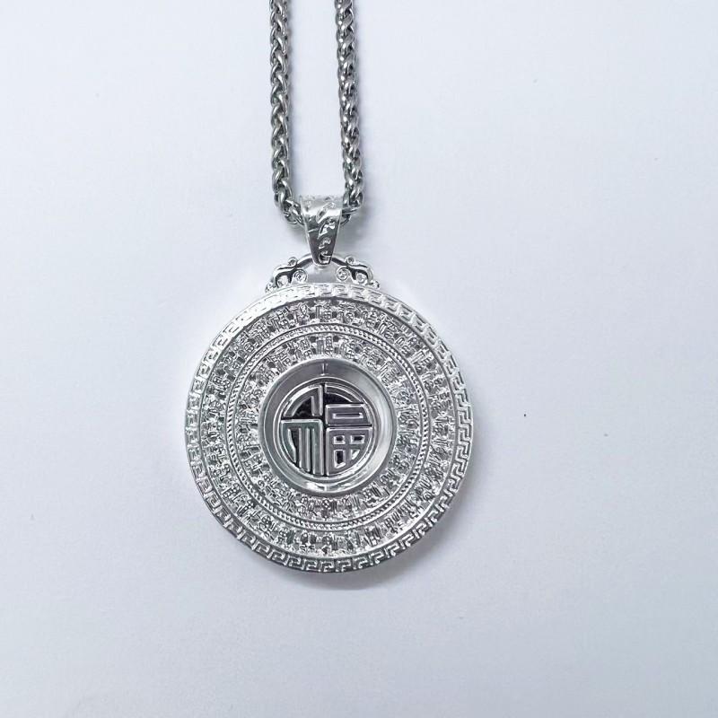 Rotating Peace Knot Pendant Necklace Men Women Vintage Style Copper Crystal Charm Jewelry With Chain Options