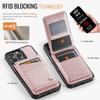 For iPhone 16 Pro Max Case AUTSPACE A12 Leather Back Cover with Magnetic Detachable Card Bag Kickstand